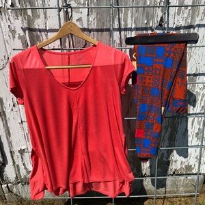 Lularoe OS leggings with “Perfect T” style top
